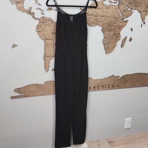 Black lace, mesh jumpsuit dressy, size small womens